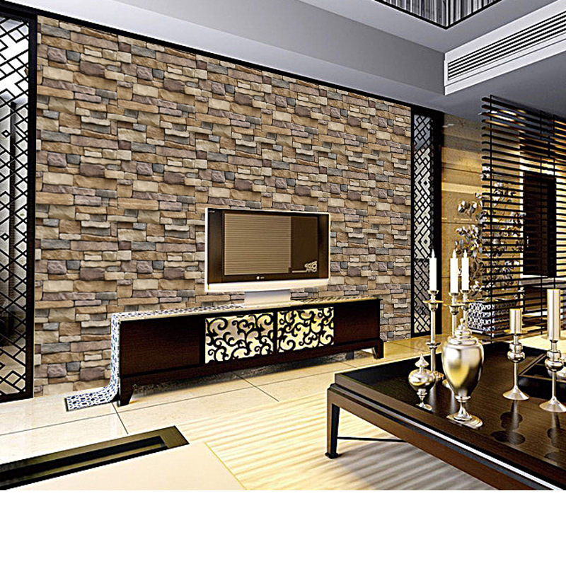Cross-border 45cm simulation rock brick bedroom living room background wallpaper decorative wallpaper stickers SA1007