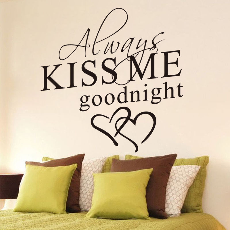 Always kiss me goodnight Foreign Trade wish living room bedroom AliExpress painting wall stickers 1049