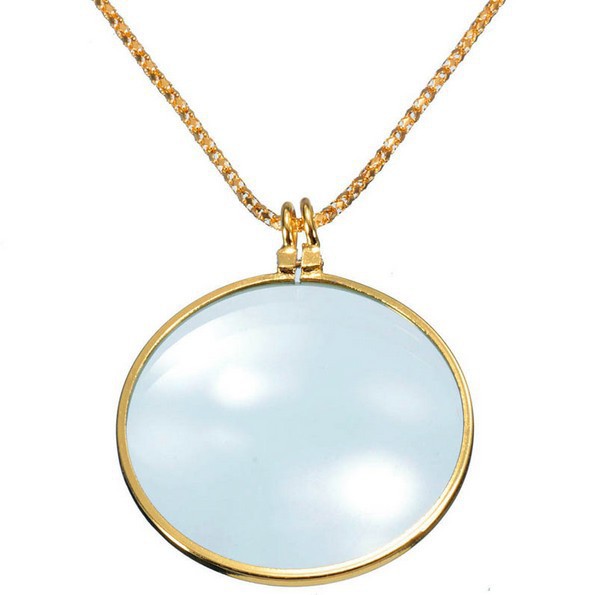 Zinc alloy necklace 5 times reading newspaper hanging decoration magnifying glass for the elderly hanging chain jewelry good gift