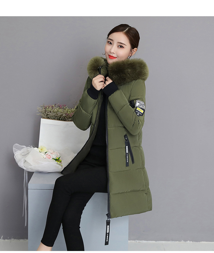 2023 Cotton-padded Jacket Women's Long Slim Fit Slimming Cotton-padded Jacket Coat Large Size Wool Collar Thickened Large Size Cotton-padded Jacket Ti_voghion.com