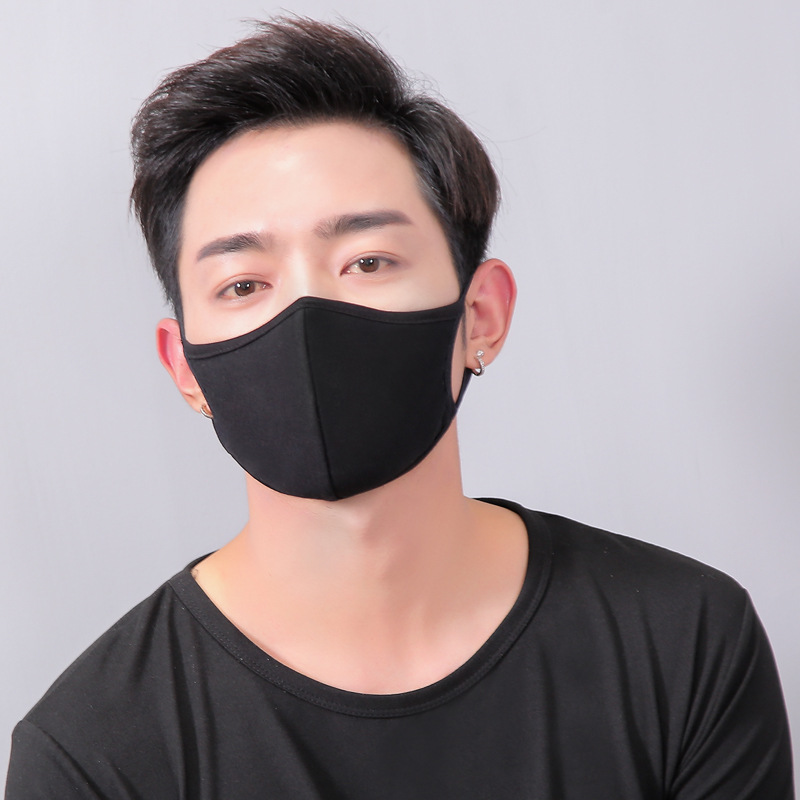 Autumn and winter warm black cotton mask three-dimensional personality fashion fashion printing men's and women's thick dustproof breathable Outdoor