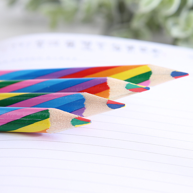Factory direct creative student blister rainbow pencil 4 color with the core multi-color children student rainbow pen wholesale