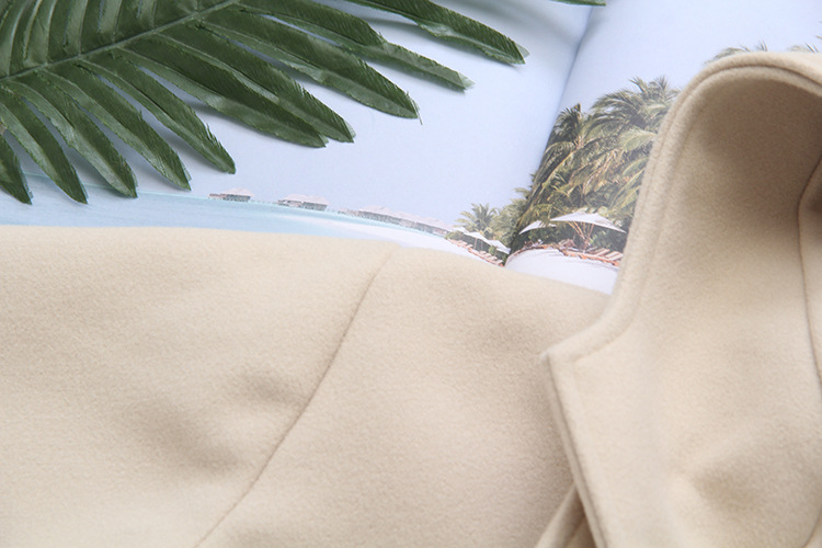 Cappotto di lana con bottoni in corno da donna, autunno e inverno, di media lunghezza, con cappuccio, per studenti, piccolo cappotto S14281_voghion.com