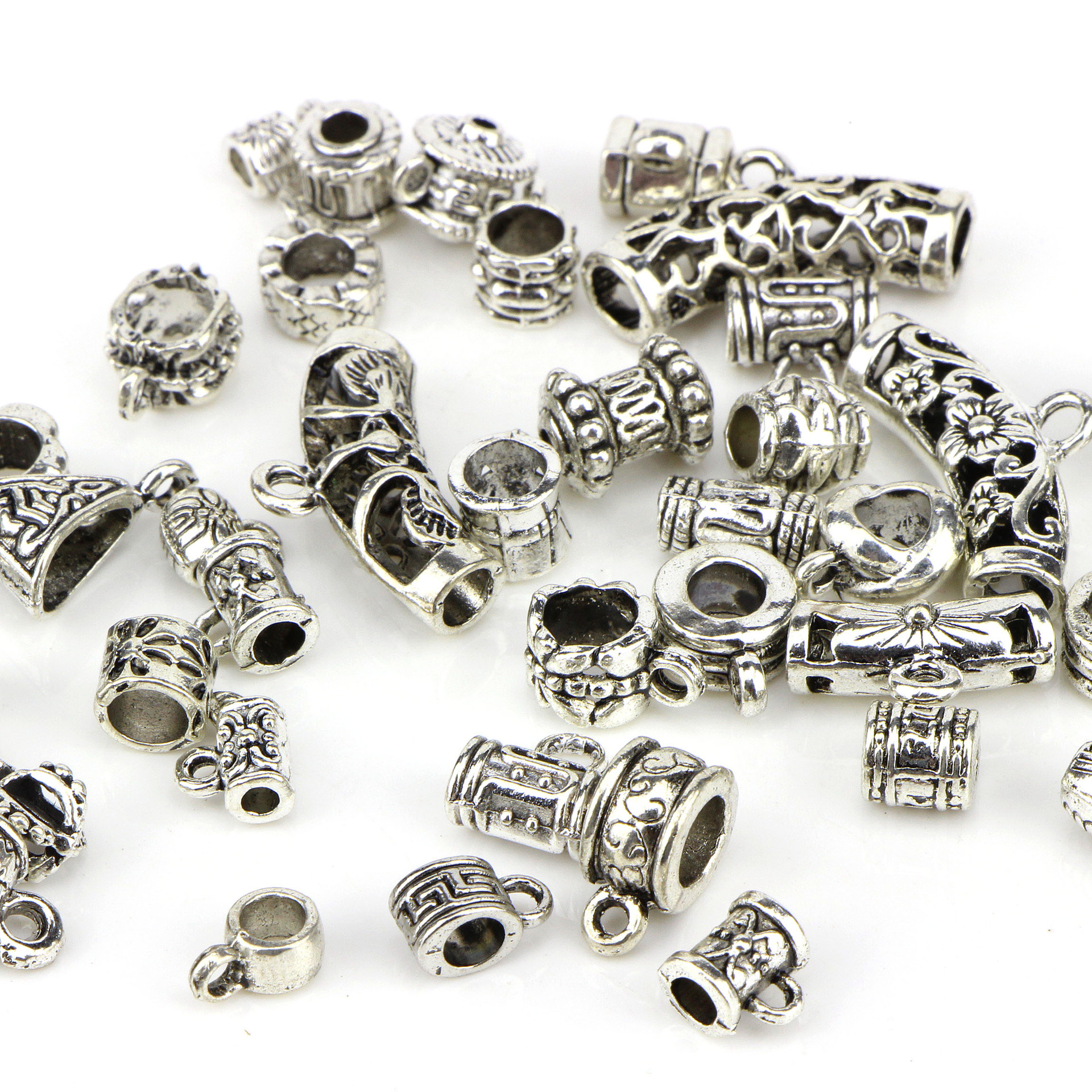 Factory DIY Tibetan silver jewelry accessories retro material Tibetan silver tee bead pendant buckle