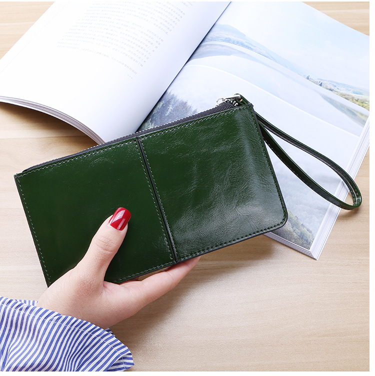 Nuovo portafoglio da donna con cerniera in stile coreano, pochette lunga da donna, portafoglio multi-carta da donna, portafoglio multifunzione con cinturino da polso_voghion.com