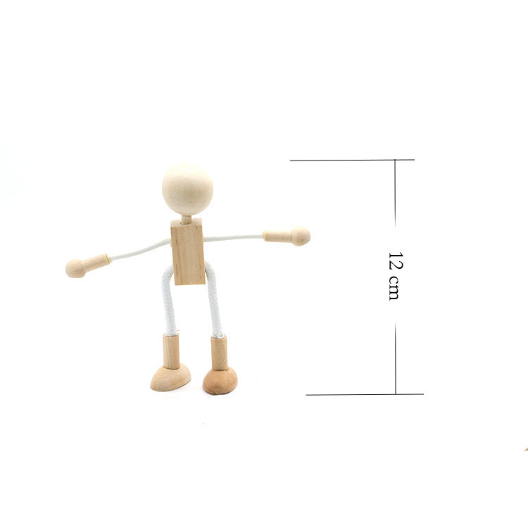 Wooden cartoon toy white embryo DIY hundred monsters cute creative wooden children's toddler toy factory direct decoration