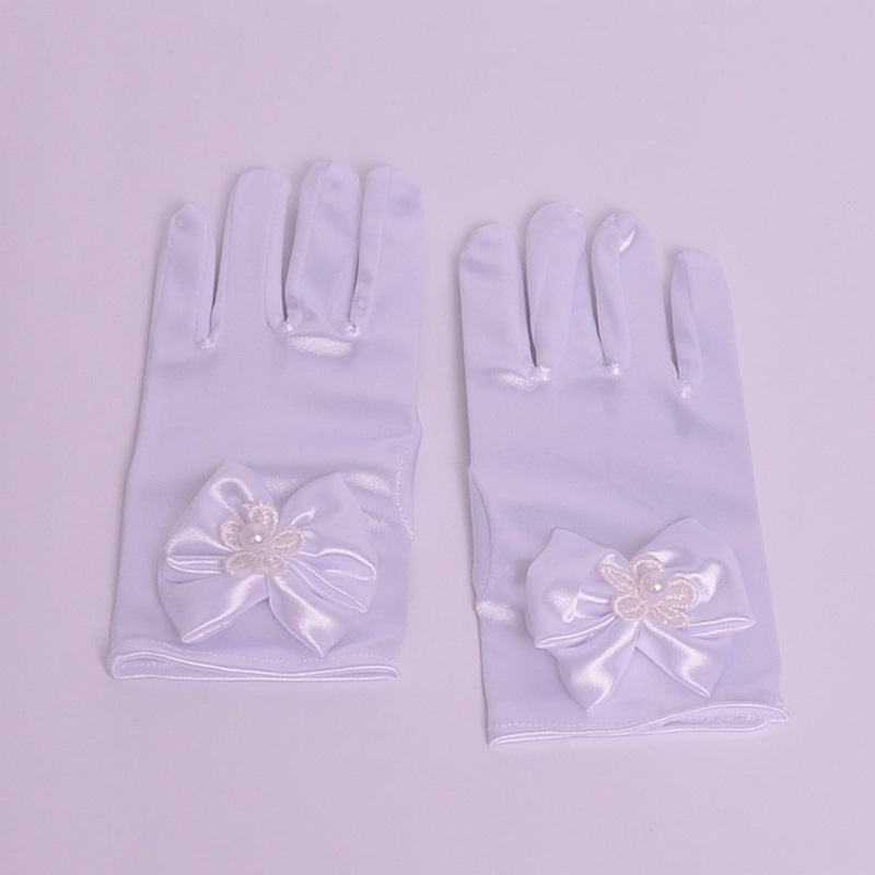 Kinderkleid Tanzkleidung Prinzessinnenkleid Zubehör Performance Handschuhe Blumenmädchen Schleife Kleid Spezielle Schleife Handschuhe_voghion.com