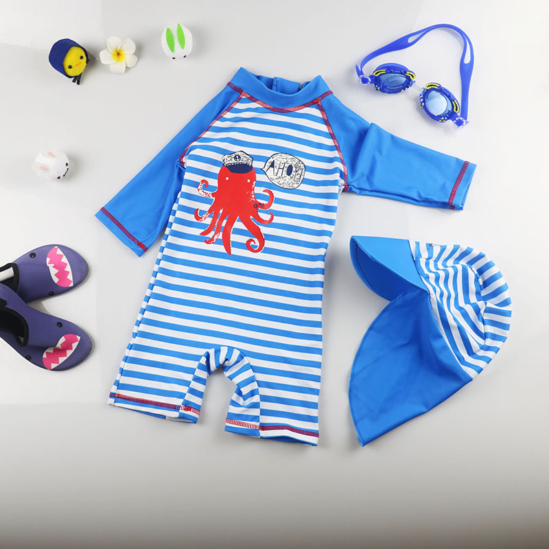 Baby and Young Children's Swimsuit Korean Treasure Sunscreen Quick-drying Men's and Women's Surf Suit Small, Medium and Large Children's Hot Spring Swimsuit