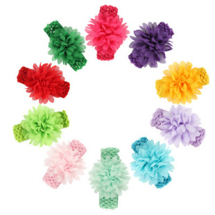 Foreign trade explosions baby knitted headband infant headdress Europe and the United States children's hair chiffon hair band wholesale
