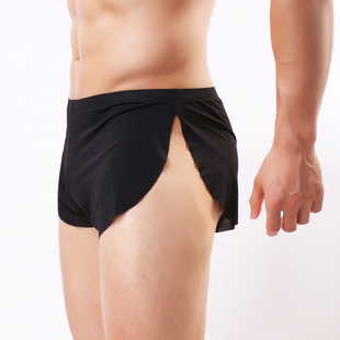 Wholesale men's underwear Ice Silk arrow pants split men's casual home pants men and women can wear OEM custom hair