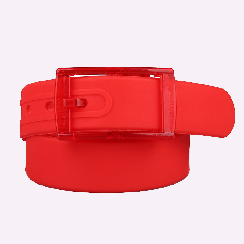 High Quality Silicone Belt Unisex Belt Plastic Buckle Candy Color Metal Free Fragrance Belt Wholesale