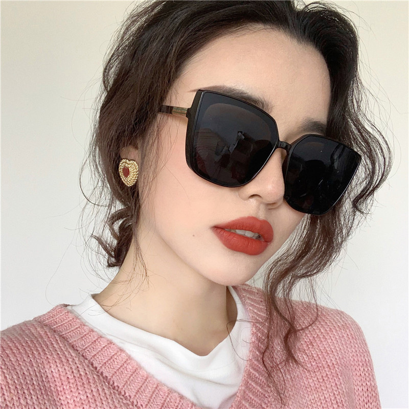 European and American Sunglasses Women's Korean Style Trendy 2019 New Style Square Large Frame Anti-UV ins Glasses 1180 Sunglasses Big Face