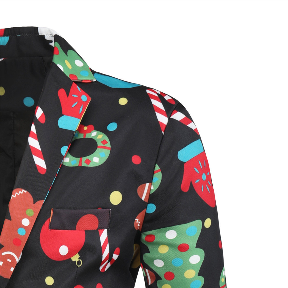 Foreign trade autumn and winter new men's large size suit three-piece Christmas 3D printed large size suit foreign trade suit