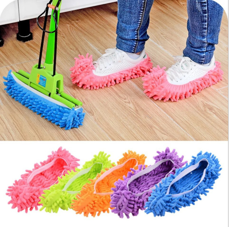 Chenille mopping shoe cover lazy shoe cover mop head cover floor-wiping shoe cover mop floor price