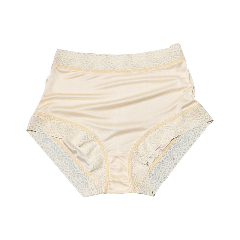 Export high-grade mulberry silk silk underwear women's lace sheath seamless mulberry silk plus size boxers breathable and comfortable