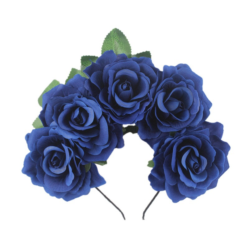 New Seaside Holiday Mexico Headwear European and American Fashion Bride Flower Hair Accessories Rose Hair Hoop Women