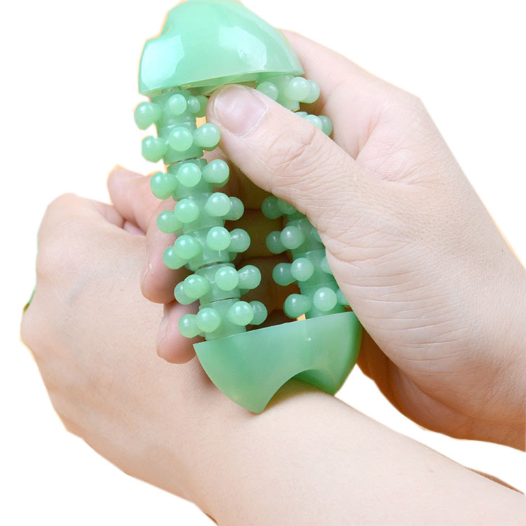 Hand palm massager 080424 acupuncture points meridian massage roller with scraping plate massage ball wheel Jade hand