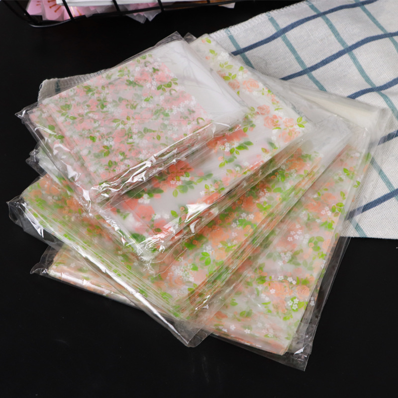 Rose baking packaging bag biscuit bag handmade soap packaging bag self-sealing bag plastic bag wholesale