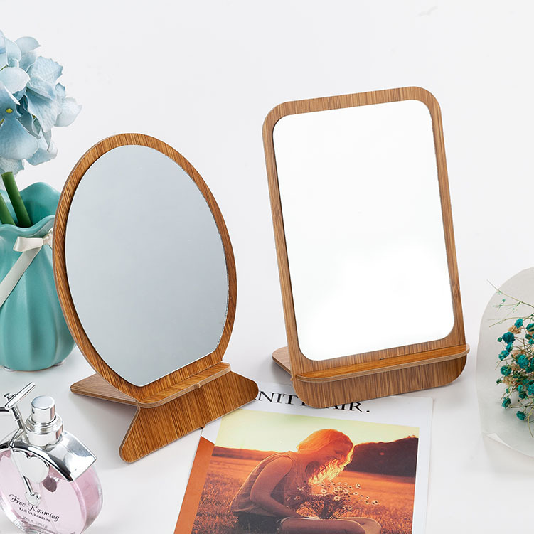 Home Hotel Creative Folding Portable Wooden Makeup Mirror Dressing Table Beauty Mirror