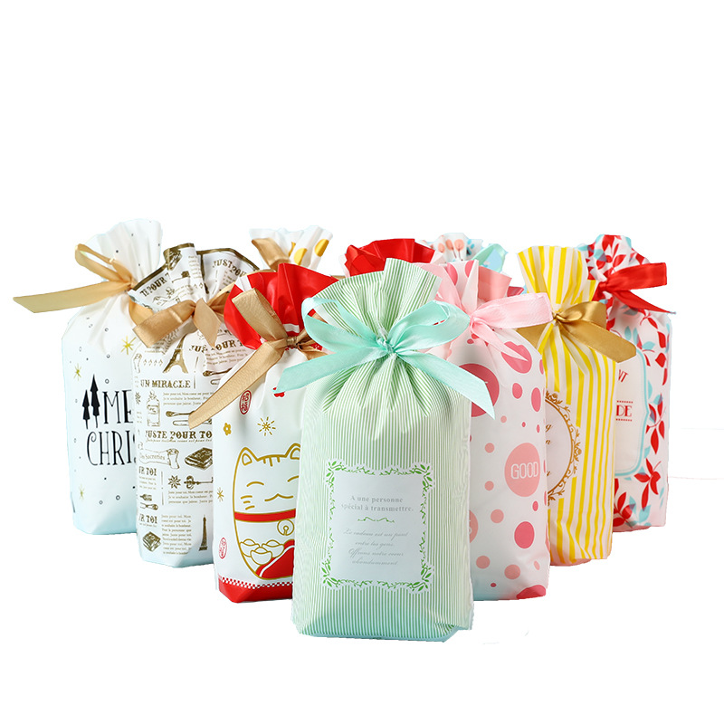 Ribbon drawstring bag Christmas gift bag nougat baking Halloween drawstring bag candy bag candy food bag