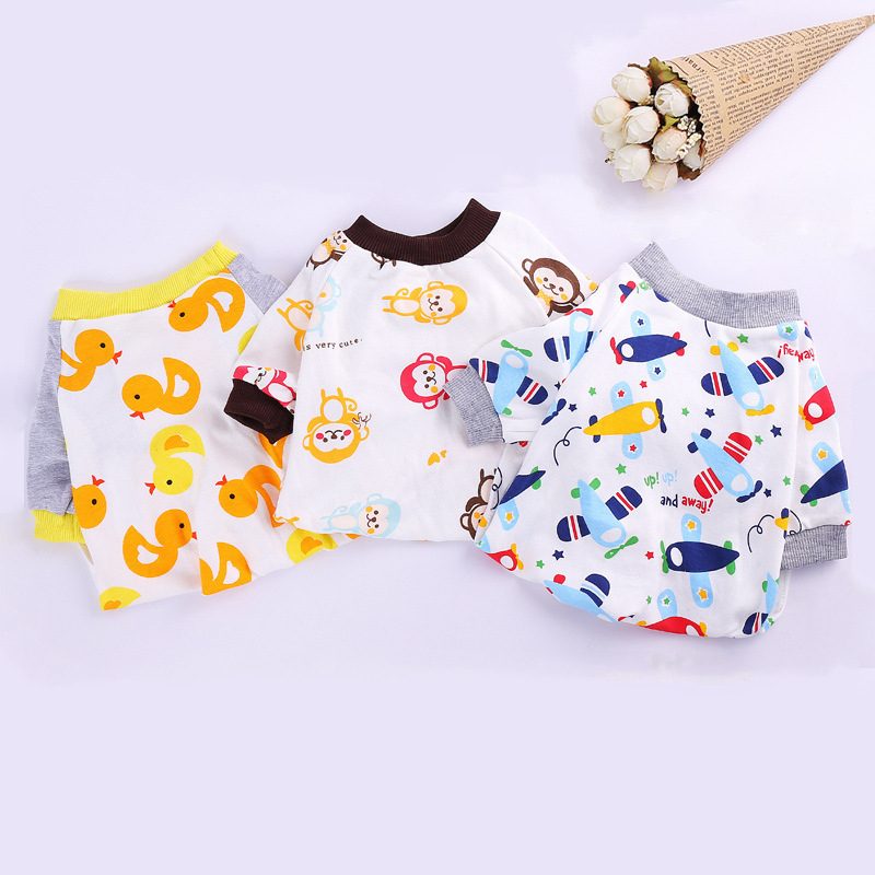 ペット服純綿ニットプリントパジャマ科基泰迪ペット犬かわいい快適四脚家庭服卸売り|undefined
