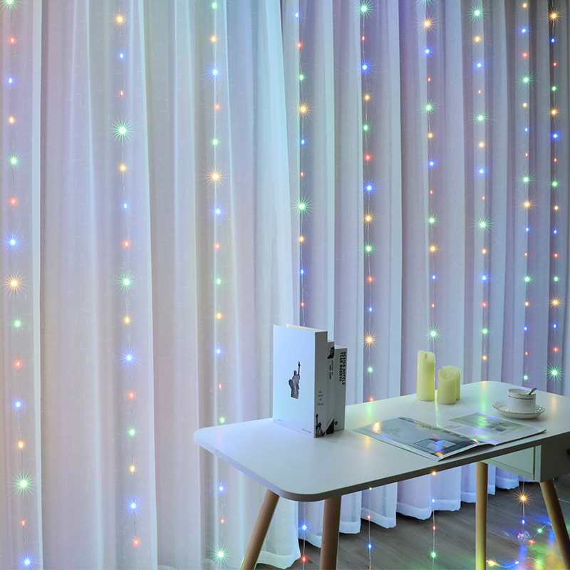 Amazon New USB Remote Curtain Lamp 3*3 meters Festival Room Decoration Curtain Lamp LED Copper Wire Curtain Lamp