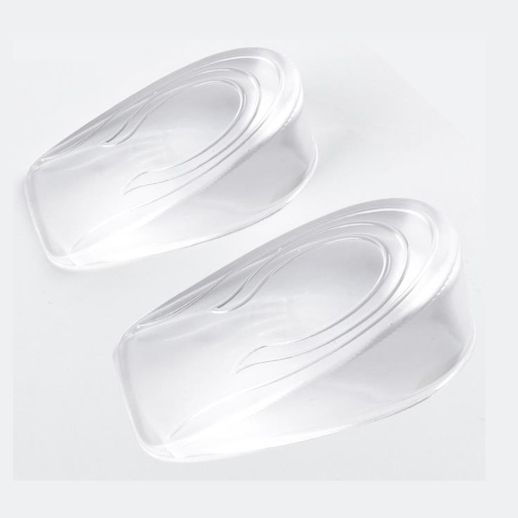 Silicone Inner Height Increasing Insole PU Gel Transparent Invisible Height Increasing Pad Shock Absorption Thick Thin Half Pad Heel Pad for Men and Women