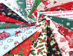 Christmas and Halloween series style green cloth group cloth head small floral cotton cloth European and American style
