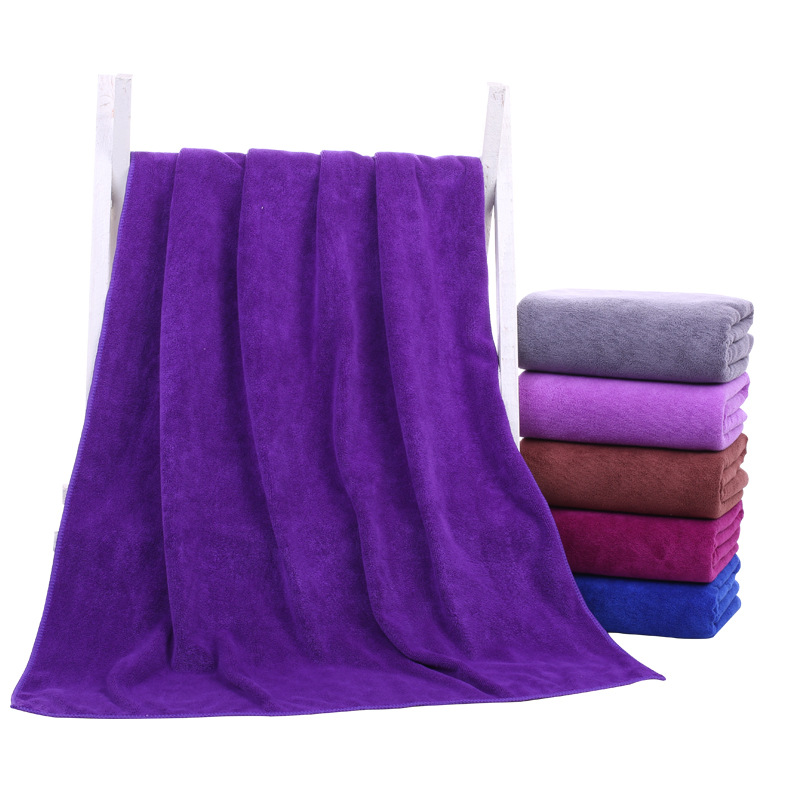 Factory wholesale beauty salon microfiber bath towel home foot shop solid color absorbent lint-free bath towel