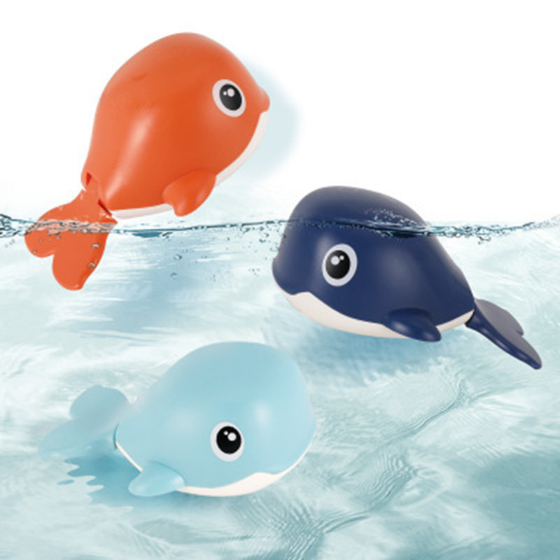 Children's water play bath toy chain small whale bathroom play water spray shower baby toy factory direct supply