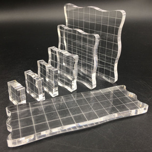 Transparent silicone seal 7-piece acrylic transfer sheet clear stamp transparent seal transfer plate