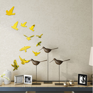 Acrylic swallow bird wild goose Mirror stickers carved wall stickers decorative Dove factory direct customizable wall decoration