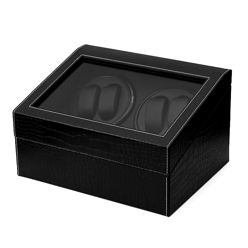 Electric watch Shaker watch storage box black crocodile pattern automatic winding watch box mechanical watch rotating motor box