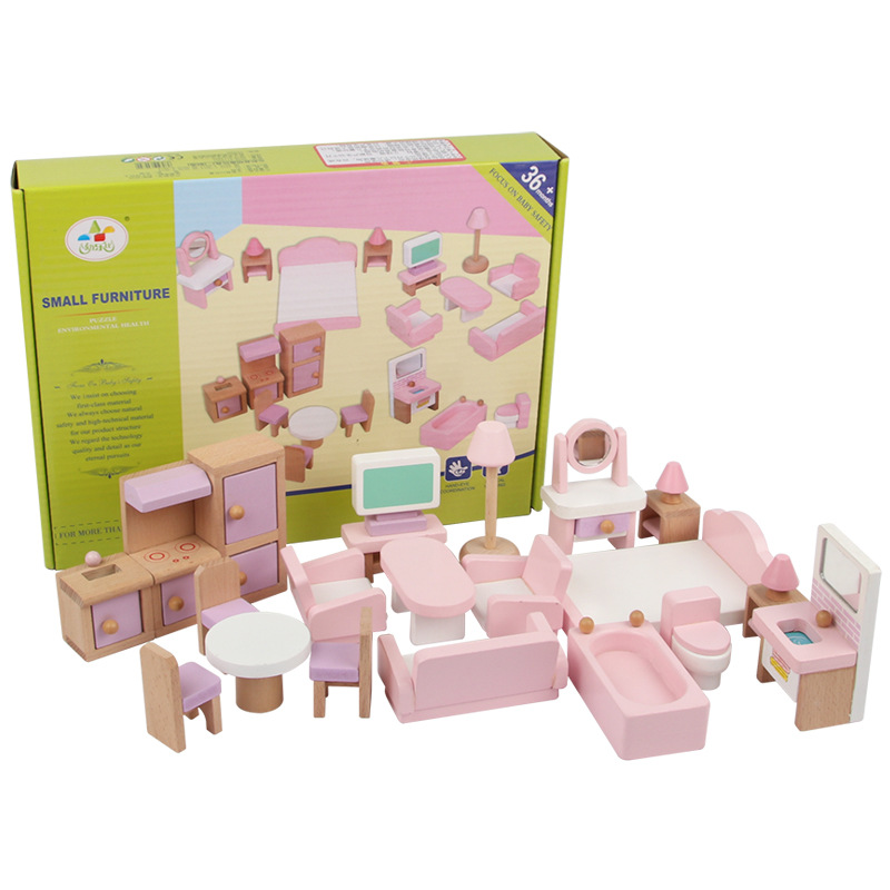 Young Lebi Play House Toys Pink Small Furniture Kitchen Children's Teaching Aids Educational Play Toys Furniture Toys