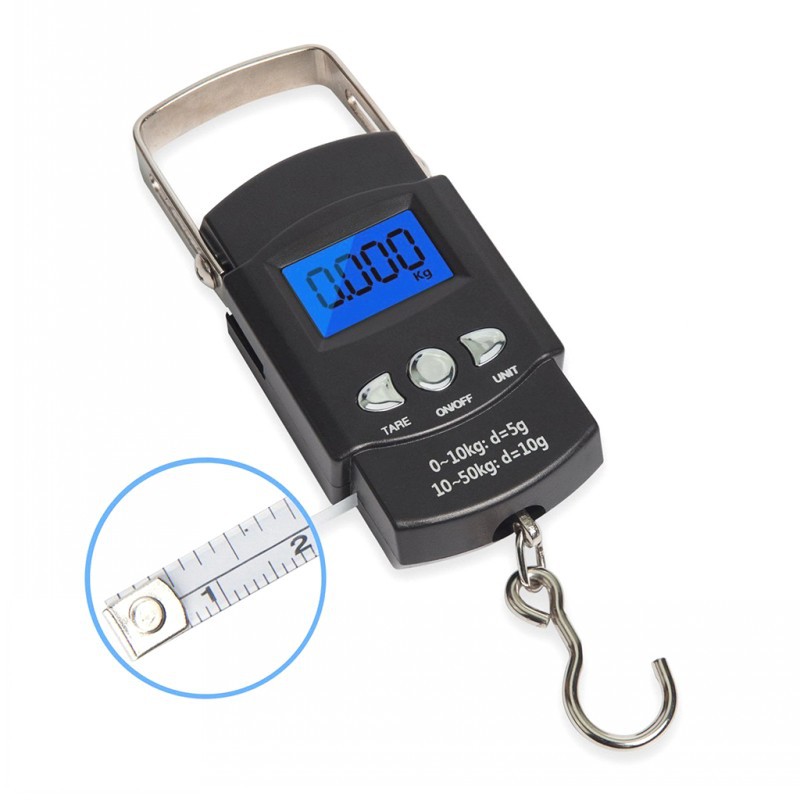 Luggage Scale portable portable scale 50kg Hook scale fishing scale with tape measure electronic scale pocket scale 50kg
