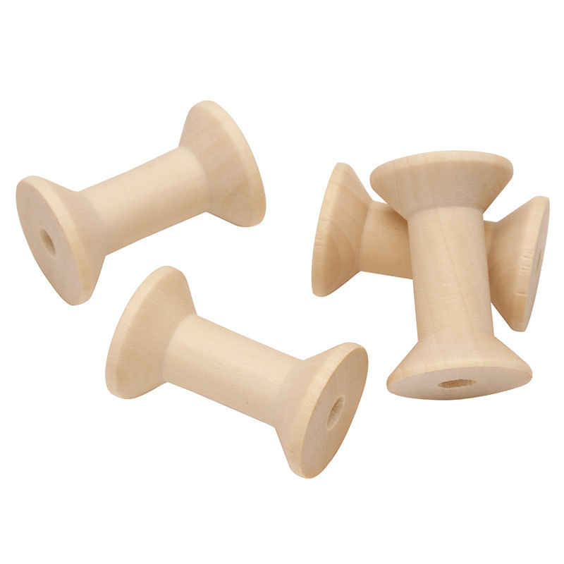 Factory direct supply handmade DIY accessories tools retro nostalgic wood winding spool log color reel material