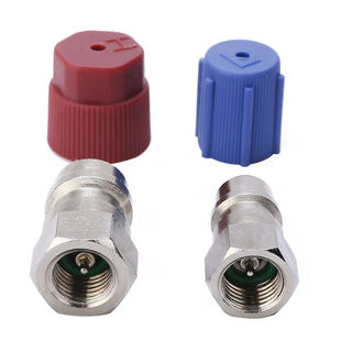 R12R22 internal thread 1/4SAE interface converted to R134A high and low voltage male connector adapter AC1316LH