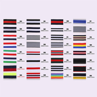 Wrapping Cloth Strip Hat Decoration Wrapping Belt Black and White Intermediate Color Polyester Ribbon Three Color Striped Ribbon Side Weaving