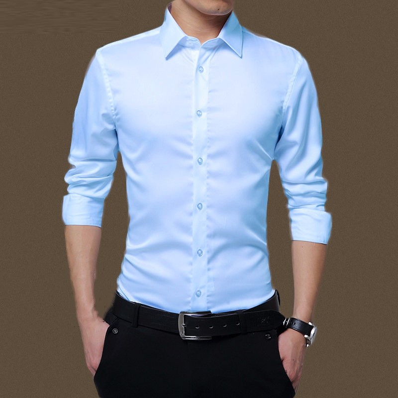 New Autumn Men's Long Sleeve Shirt Formal Dress Professional Wholesale Shirt Long Sleeve Men's White Slim Fit Men's Shirt