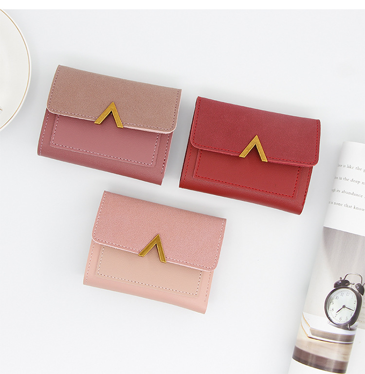 New Korean Style Women's Short Card Bag Small Wallet Three-fold Wallet Women's Multi-card Card Bag Mini Card Case_voghion.com