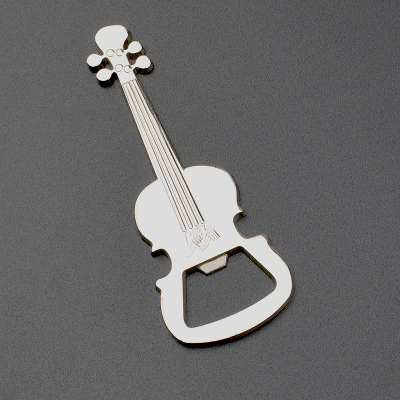 Factory Direct simulation guitar model bottle opener metal keychain waist hanging advertising key ring chain pendant personality