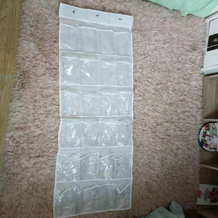 Wholesale 24 grid door rear shoes storage hanging bag household supplies organizing bag non-woven fabric + PVC door rear storage bag