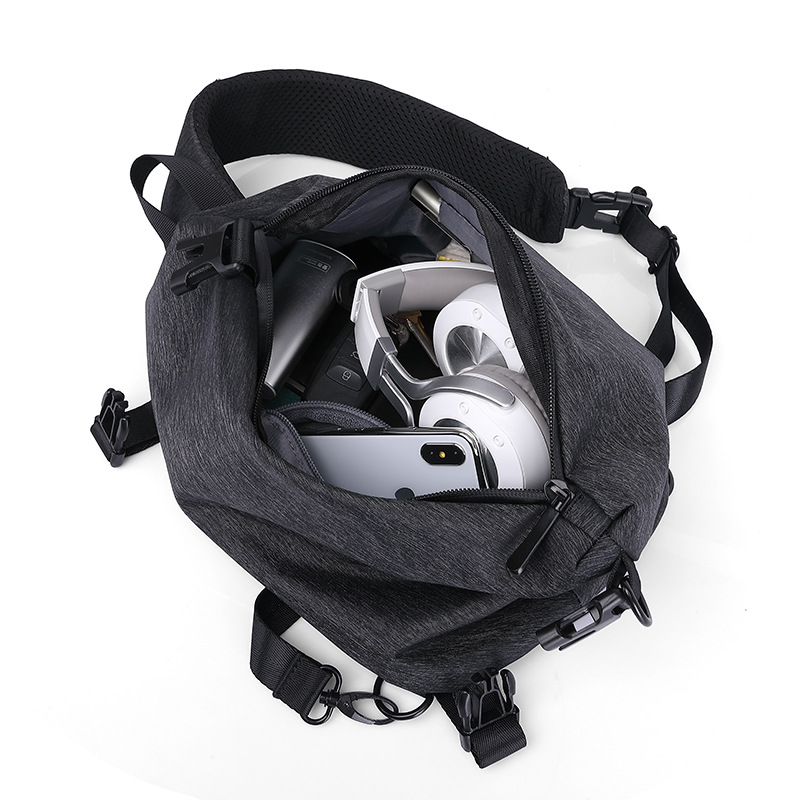 Spot New Men's Chest Bag Korean Casual Men's Shoulder Bag Waterproof Oxford Cloth Chest Bag Outdoor Chest Satchel