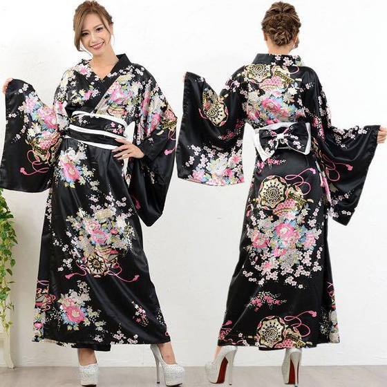Japanese traditional women's formal dress bathrobe cartoon performance photo suit kimono stage performance clothing Photo delivery