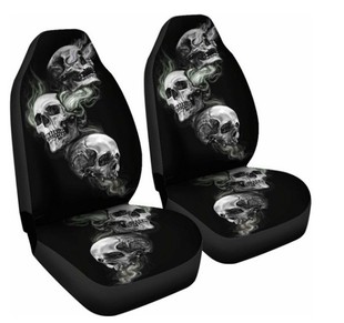 Foreign trade wish AliExpress car seat cover all-inclusive universal cross-border smoking skull high back printing