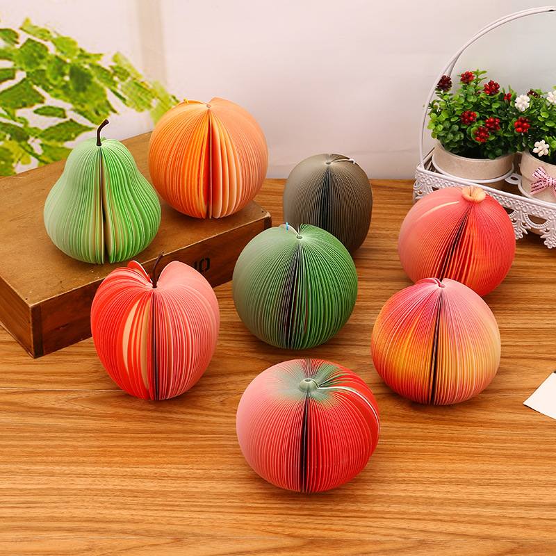 Large red apple note paper three-dimensional creative vegetable and fruit note paper cute special-shaped convenient message note pad