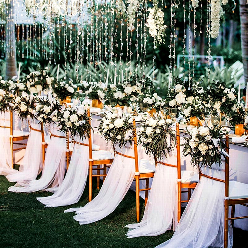 Wedding Swiss Mesh High Density Organza Wedding Background Mantle Wedding Chair Back Yarn Ceiling Genting Yarn Sign-in Desk