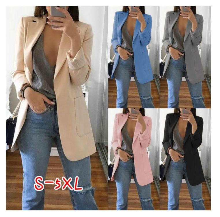 AliExpress wish Amazon 2022 European and American explosions fashion lapel slim cardigan temperament suit jacket women