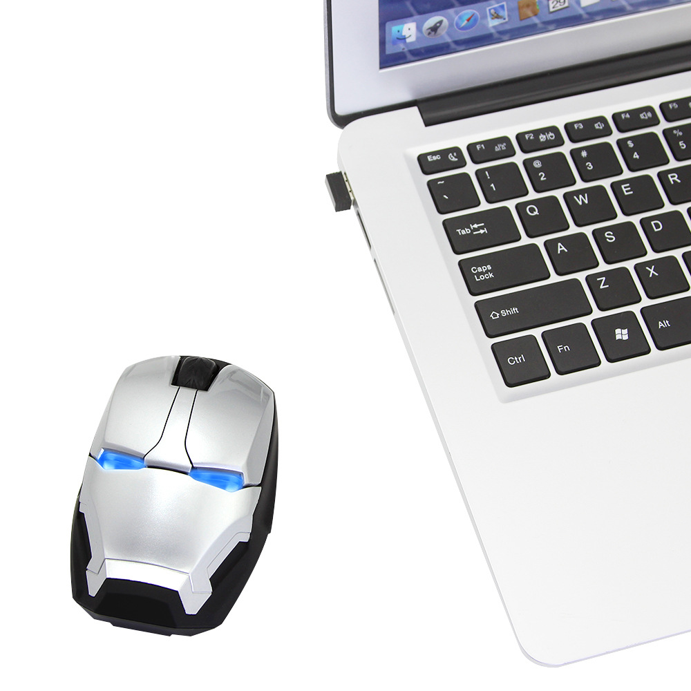Cross-border explosions wireless mouse creative Iron Man mute mouse notebook office application