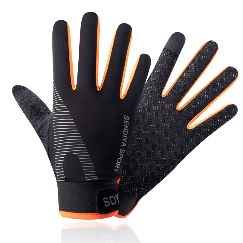 Summer thin ice silk gloves women's outdoor sports bicycle cycling men's sun protection touch screen mountaineering spring and autumn fitness